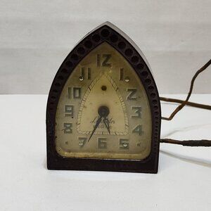 Lincoln Electric 1930s Arch Cathedral Mantle Clock VTG Plug Wire Needs Replaced